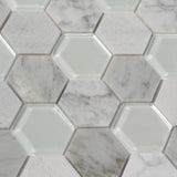 Apollo Tile Sparta Gray 12-in x 12-in Polished Glass; Stone Marble Honeycomb Marble Look Floor and Wall Tile (4.92-sq. ft/ Carton)