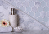 Apollo Tile Sparta Gray 12-in x 12-in Polished Glass; Stone Marble Honeycomb Marble Look Floor and Wall Tile (4.92-sq. ft/ Carton)