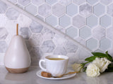 Apollo Tile (Sample) Sparta Gray 4-in x 4-in Polished Marble Honeycomb Mosaic Floor and Wall Tile