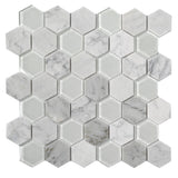 Apollo Tile Sparta Gray 12-in x 12-in Polished Glass; Stone Marble Honeycomb Marble Look Floor and Wall Tile (4.92-sq. ft/ Carton)