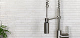 Project Source Brushed Nickel 1-Handle Deck-Mount Pull-Down Kitchen Faucet with Deck Plate