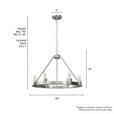 Hunter Saddlewood 6-Light Brushed Nickel Transitional Led Bare Bulb Chandelier