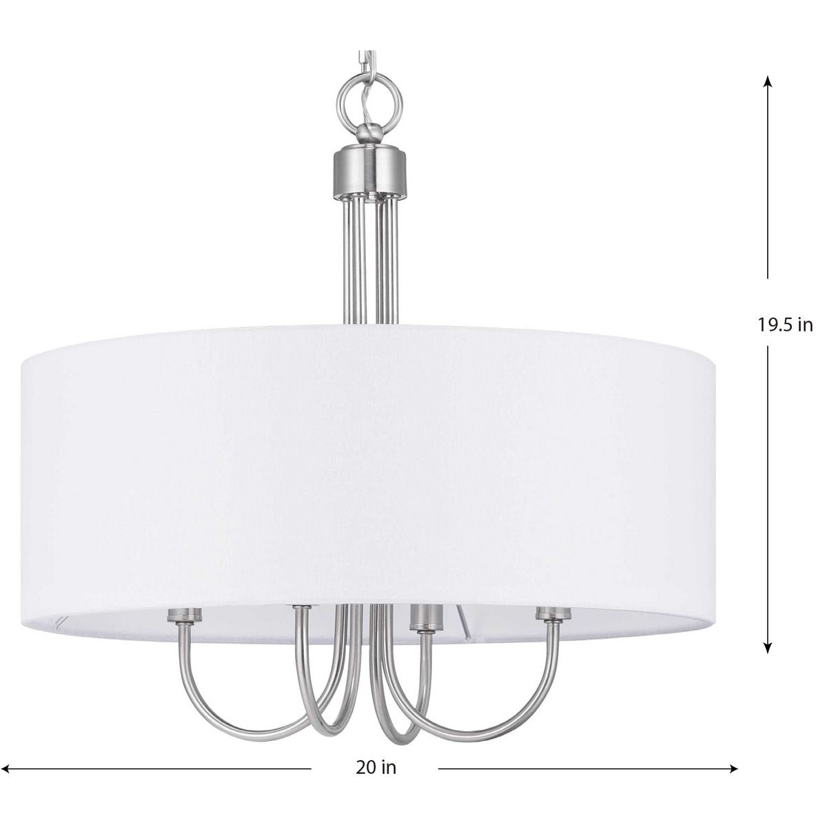 Progress Lighting Evanna 4-Light Brushed Nickel Transitional Chandelier