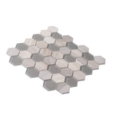 Apollo Tile (Sample) Gray 4-in x 4-in Glossy Glass Honeycomb Floor and Wall Tile