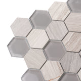 Apollo Tile (Sample) Gray 4-in x 4-in Glossy Glass Honeycomb Floor and Wall Tile