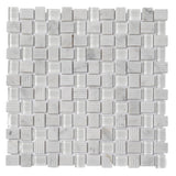 Apollo Tile Sparta Gray 12-in x 12-in Polished Glass; Stone Marble Basketweave Patterned Floor and Wall Tile (4.83-sq. ft/ Carton)