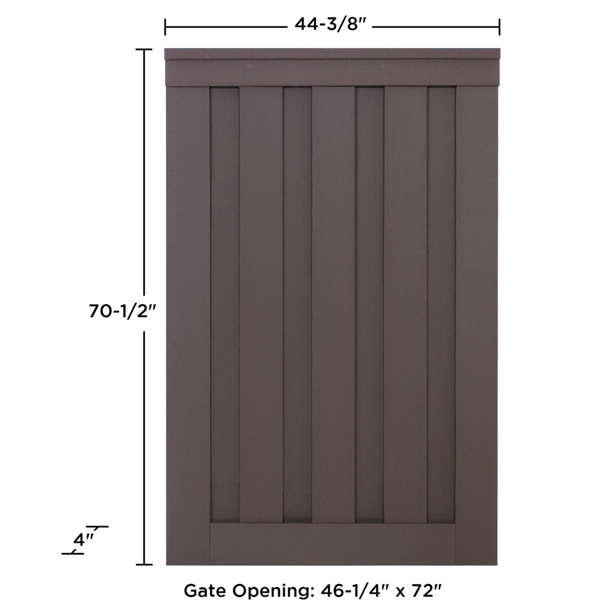 Trex Fencing Seclusions 6-ft H x 4-ft W Woodland Brown Residential Composite Fence Gate with Hardware
