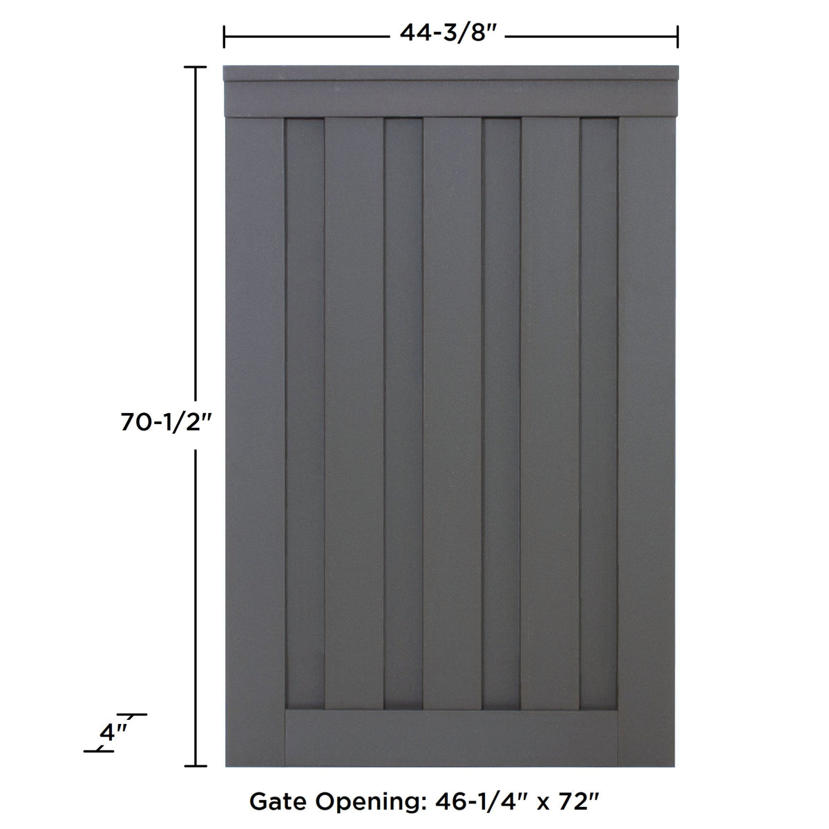 Trex Fencing Seclusions 6-ft H x 4-ft W Winchester Grey Residential Composite Fence Gate with Hardware