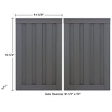 Trex Fencing Seclusions 6-ft H x 8-ft W Winchester Grey Residential Composite Fence Gate with Hardware