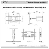 Full Motion TV Wall Mount with Long Extension for 42 in. - 80 in. TV's - Super Arbor