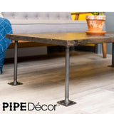 1/2 in. x 1 ft. L Black Steel  Pipe Square Flange Table Leg Kit (Set of 4)