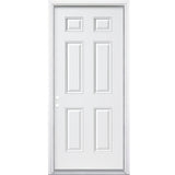 Masonite 32-in x 80-in Steel Right-Hand Inswing Primed Fire-Rated Prehung Single Front Door with Brickmould