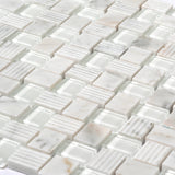 Apollo Tile (Sample) Sparta Gray 4-in x 4-in Polished Marble Basketweave Mosaic Floor and Wall Tile