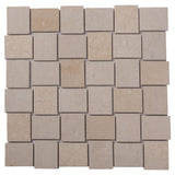 Apollo Tile (Sample) Sparta Beige 4-in x 4-in Multi-finish Marble Basketweave Mosaic Floor and Wall Tile
