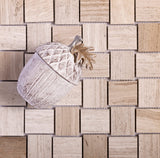 Apollo Tile (Sample) Sparta Wooden Beige 4-in x 4-in Polished Marble Basketweave Mosaic Floor and Wall Tile