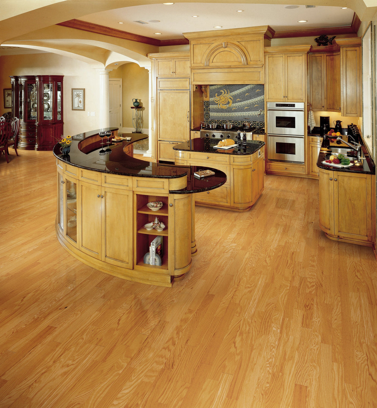 Green Leaf Oak Flax Straw hardwood flooring — alternate angle