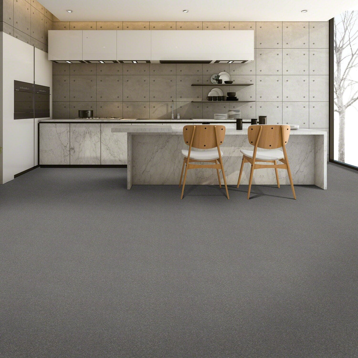 STAINMASTER Essentials Blue Diamonds II 12-ft Taupe Stone Textured Carpet (Indoor)