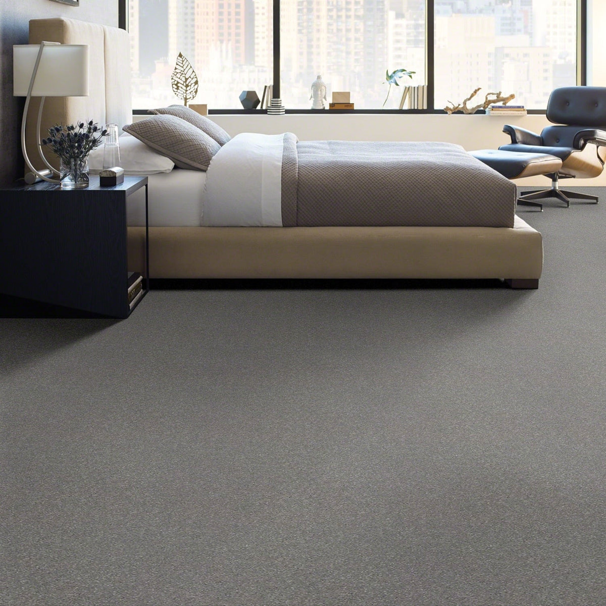 STAINMASTER Essentials Blue Diamonds II 12-ft Taupe Stone Textured Carpet (Indoor)