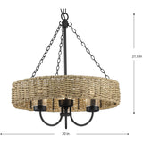 Progress Lighting Pembroke 3-Light Matte Black Coastal Indoor/Outdoor Chandelier