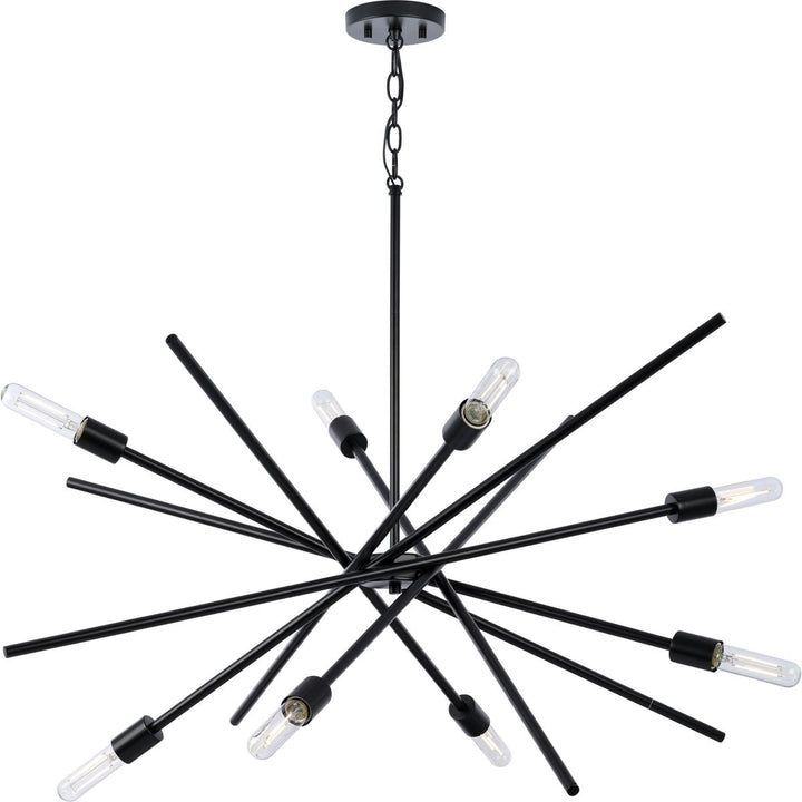 Progress Lighting Astra 8-Light Matte Black Modern/Contemporary Chandelier