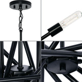Progress Lighting Astra 8-Light Matte Black Modern/Contemporary Chandelier