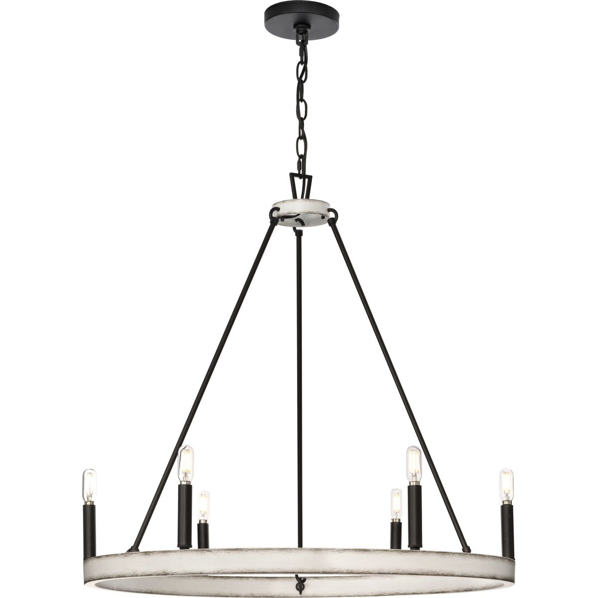 Progress Lighting Galloway 6-Light Matte Black Farmhouse Chandelier