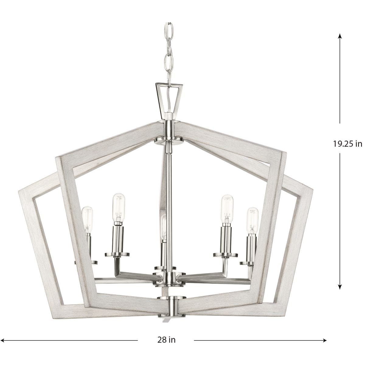Progress Lighting Galloway 5-Light Brushed Nickel Farmhouse Chandelier
