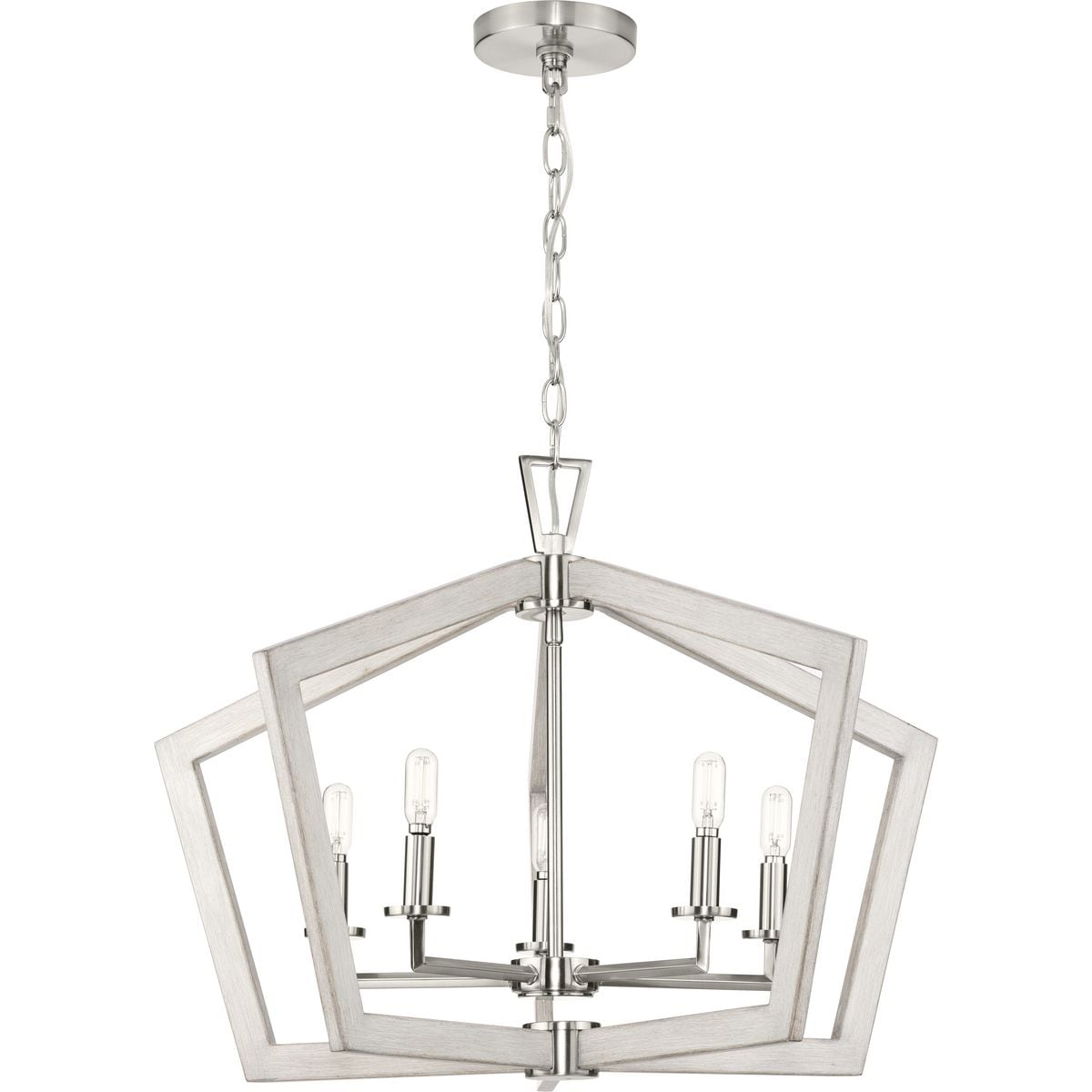 Progress Lighting Galloway 5-Light Brushed Nickel Farmhouse Chandelier