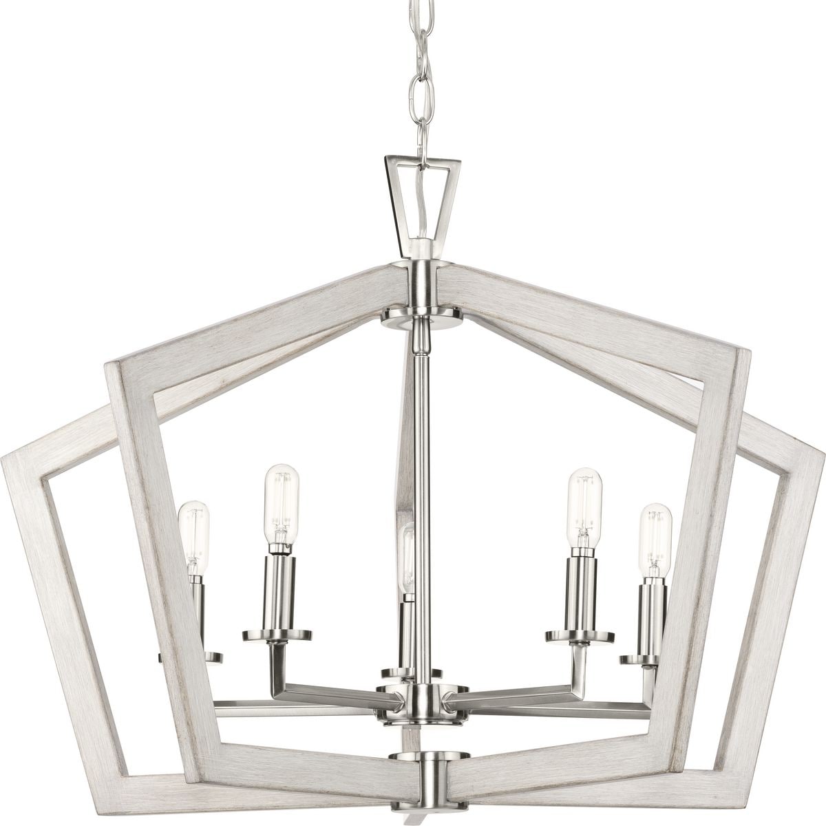 Progress Lighting Galloway 5-Light Brushed Nickel Farmhouse Chandelier