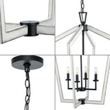 Progress Lighting Galloway 4-Light Matte Black Farmhouse Chandelier