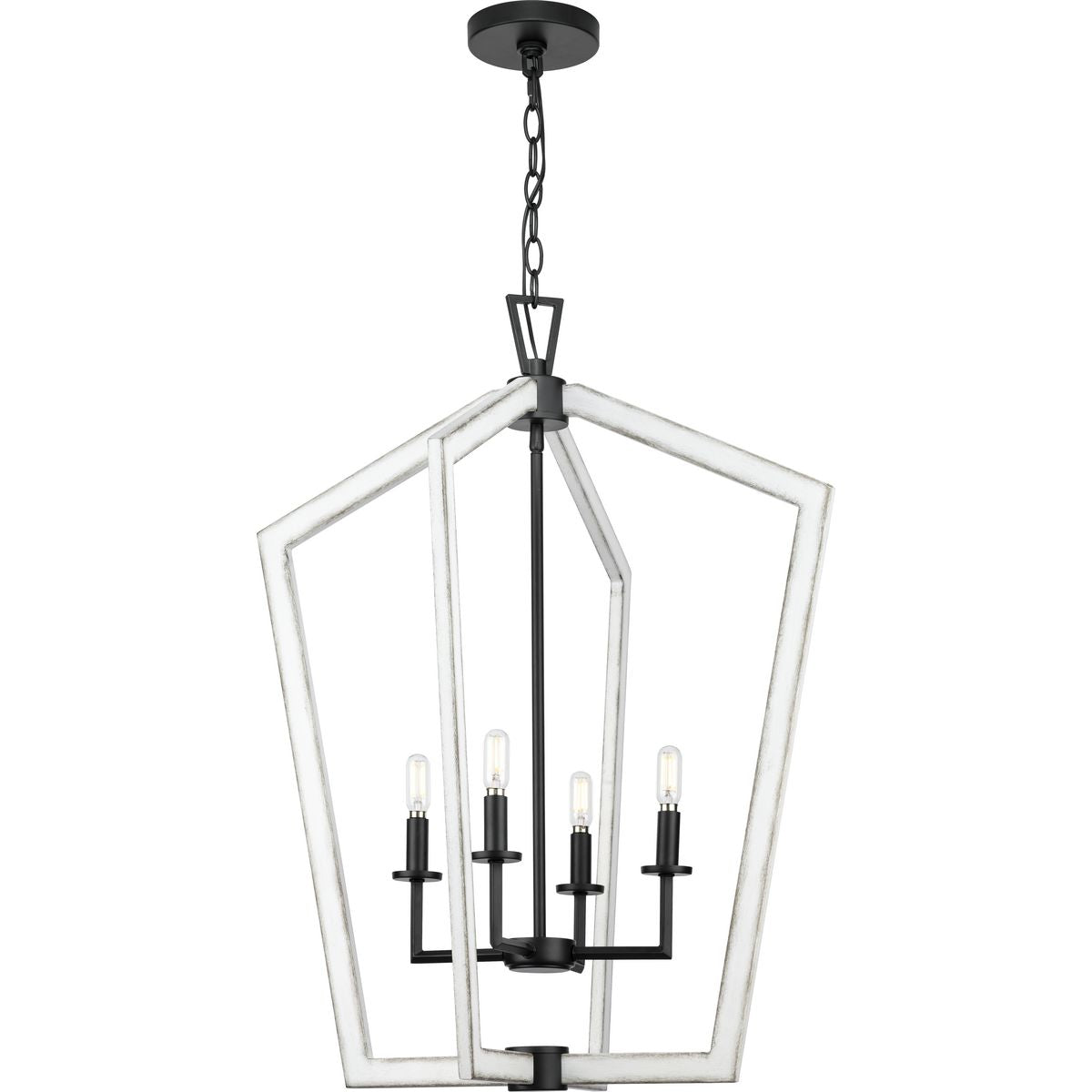 Progress Lighting Galloway 4-Light Matte Black Farmhouse Chandelier