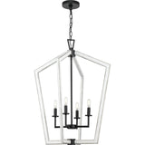 Progress Lighting Galloway 4-Light Matte Black Farmhouse Chandelier