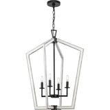 Progress Lighting Galloway 4-Light Matte Black Farmhouse Chandelier