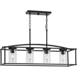 Progress Lighting Swansea 4-Light Matte Black Transitional Outdoor Chandelier