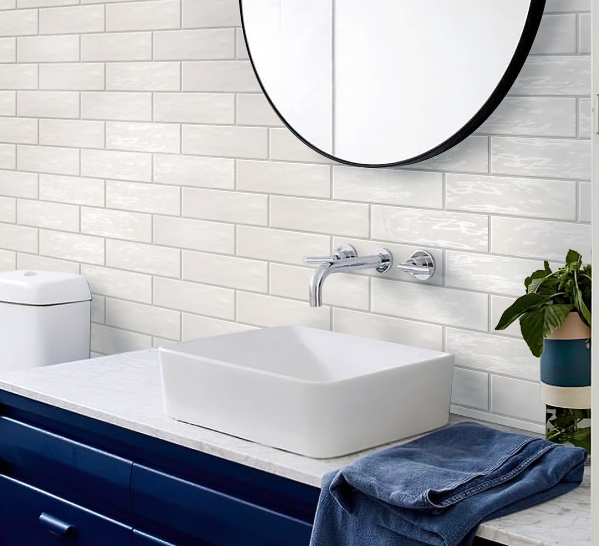Apollo Tile (Sample) Duchess White 2-1/2-in x 8-in Glossy Ceramic Floor and Wall Tile