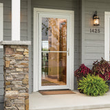 Pella Rolscreen 36-in x 81-in Poplar White Full-View Aluminum Storm Door with Retractable Screen