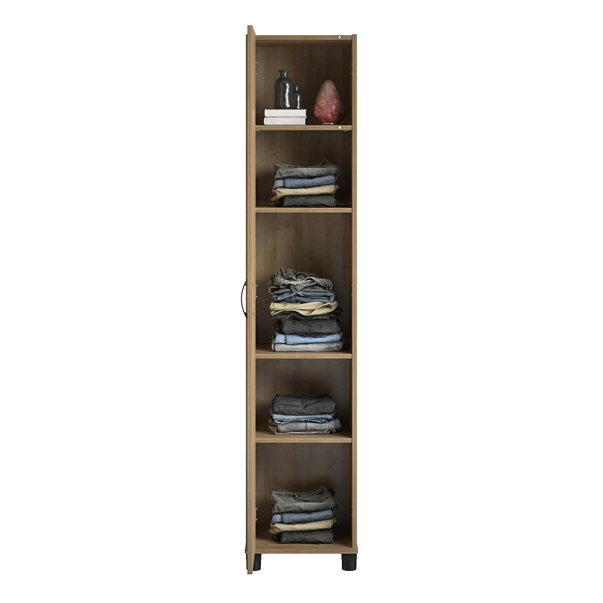 Ameriwood Home Lory 15.67-in W x 74.29-in H x 15.39-in D Freestanding Composite Wood Garage Cabinet in Brown