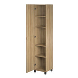 Ameriwood Home Lory 15.67-in W x 74.29-in H x 15.39-in D Freestanding Composite Wood Garage Cabinet in Brown