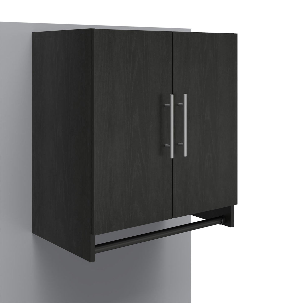 Ameriwood Home Camberly 23.46-in W x 26.93-in H x 15.35-in D Wall-mounted Composite Wood Garage Cabinet in Black