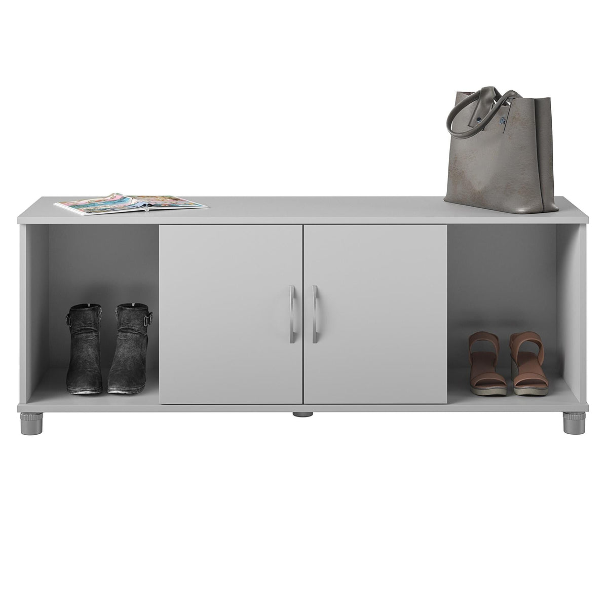 Ameriwood Home Lory 53.58-in W x 20.5-in H x 15.4-in D Freestanding Composite Wood Garage Cabinet in Gray