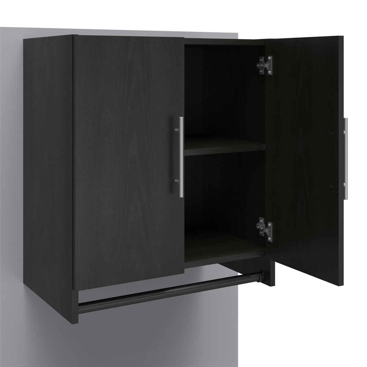 Ameriwood Home Camberly 23.46-in W x 26.93-in H x 15.35-in D Wall-mounted Composite Wood Garage Cabinet in Black
