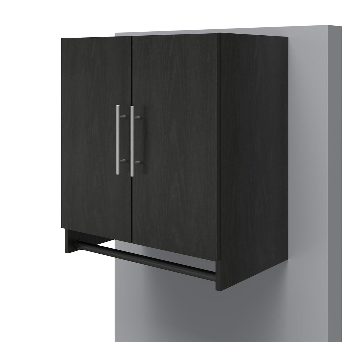 Ameriwood Home Camberly 23.46-in W x 26.93-in H x 15.35-in D Wall-mounted Composite Wood Garage Cabinet in Black