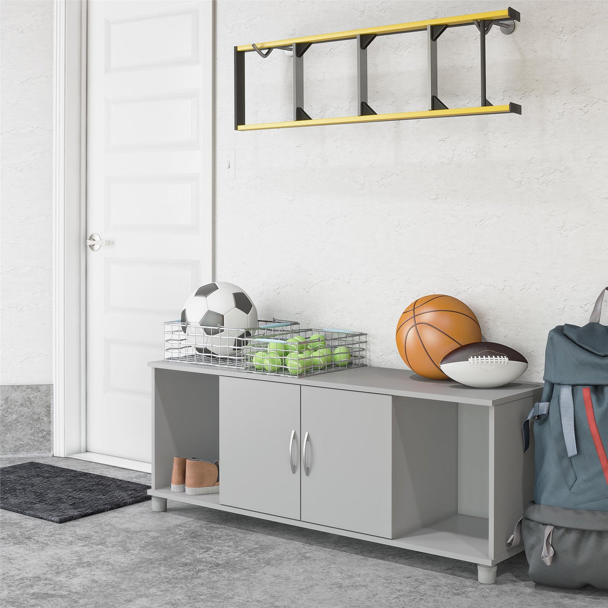 Ameriwood Home Lory 53.58-in W x 20.5-in H x 15.4-in D Freestanding Composite Wood Garage Cabinet in Gray
