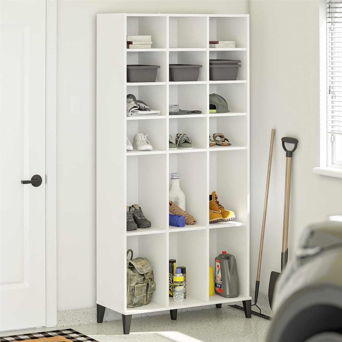 Ameriwood Home Flex 35.67-in W x 76.65-in H x 15.39-in D Freestanding Composite Wood Garage Cabinet in White