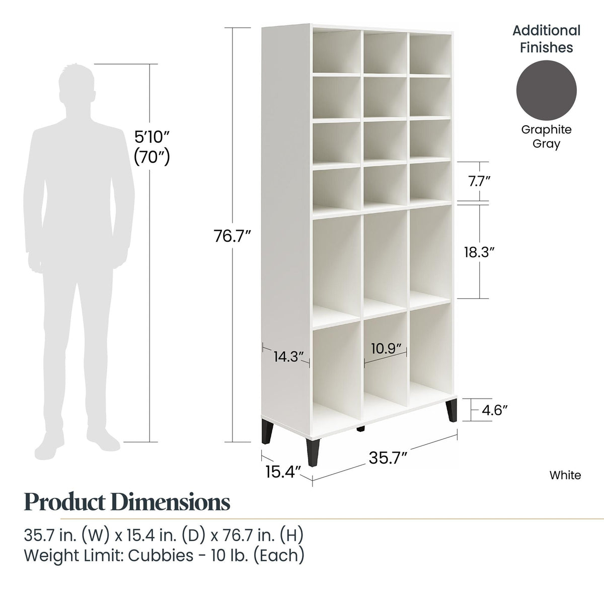 Ameriwood Home Flex 35.67-in W x 76.65-in H x 15.39-in D Freestanding Composite Wood Garage Cabinet in White