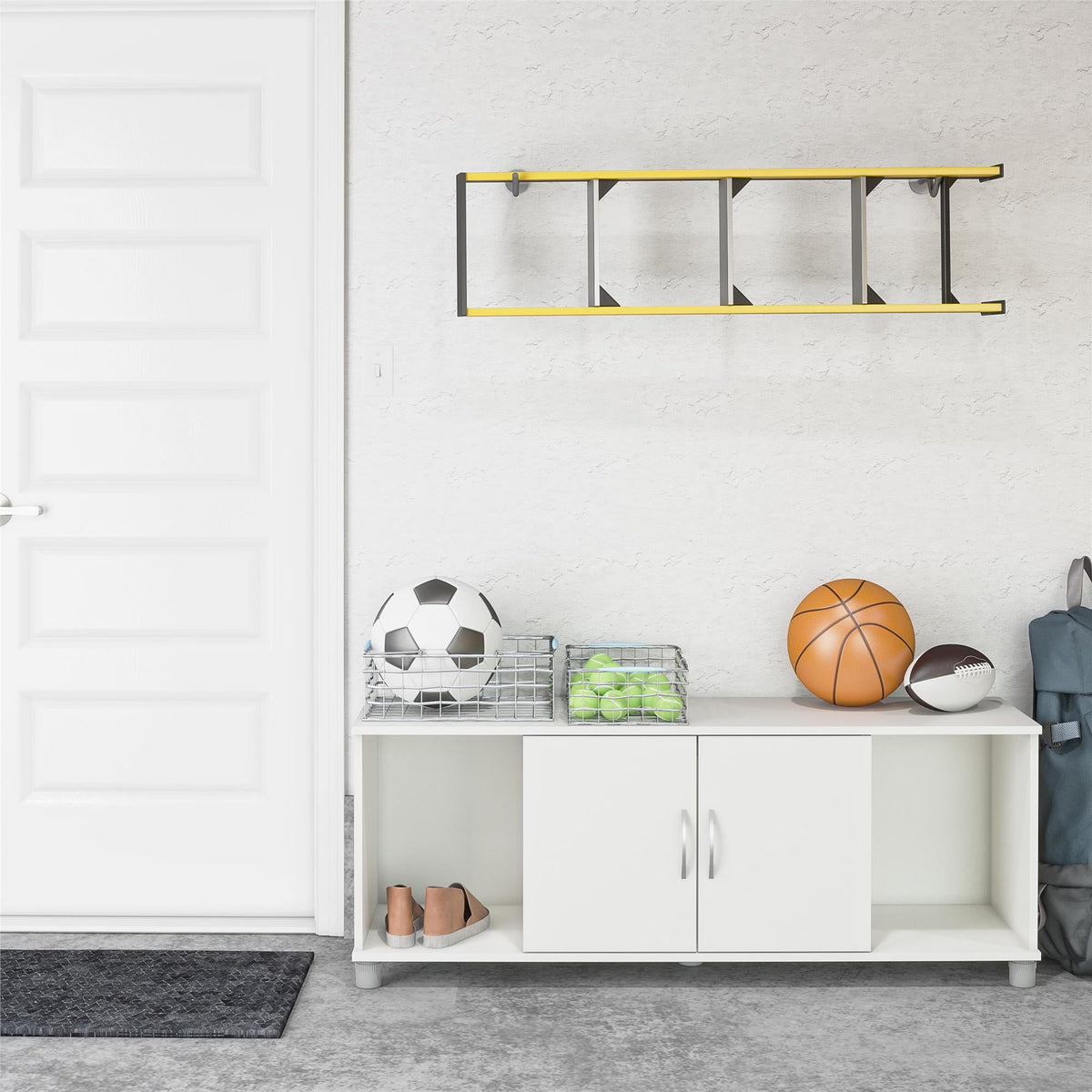 Ameriwood Home Lory 53.58-in W x 20.5-in H x 15.4-in D Freestanding Composite Wood Garage Cabinet in White