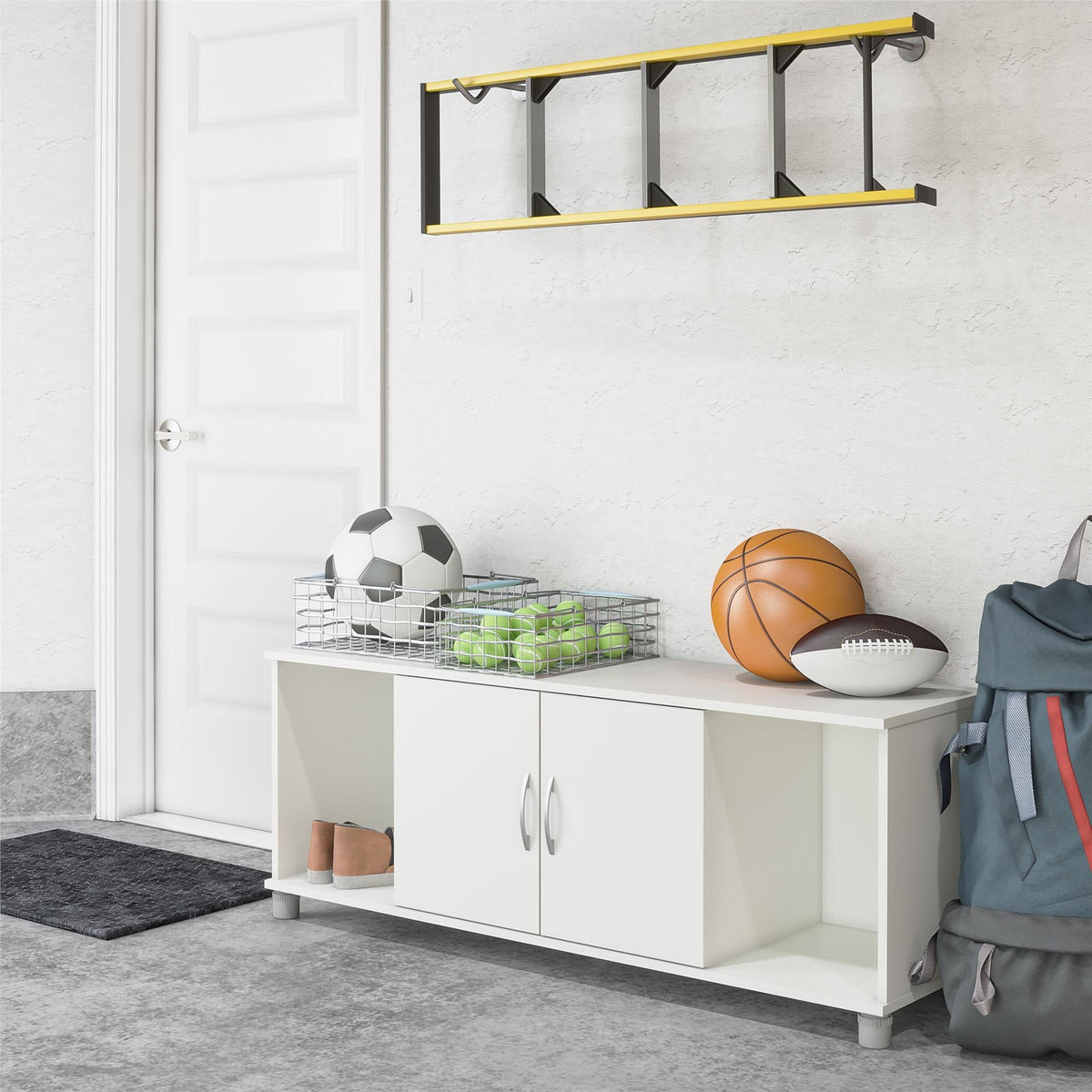 Ameriwood Home Lory 53.58-in W x 20.5-in H x 15.4-in D Freestanding Composite Wood Garage Cabinet in White