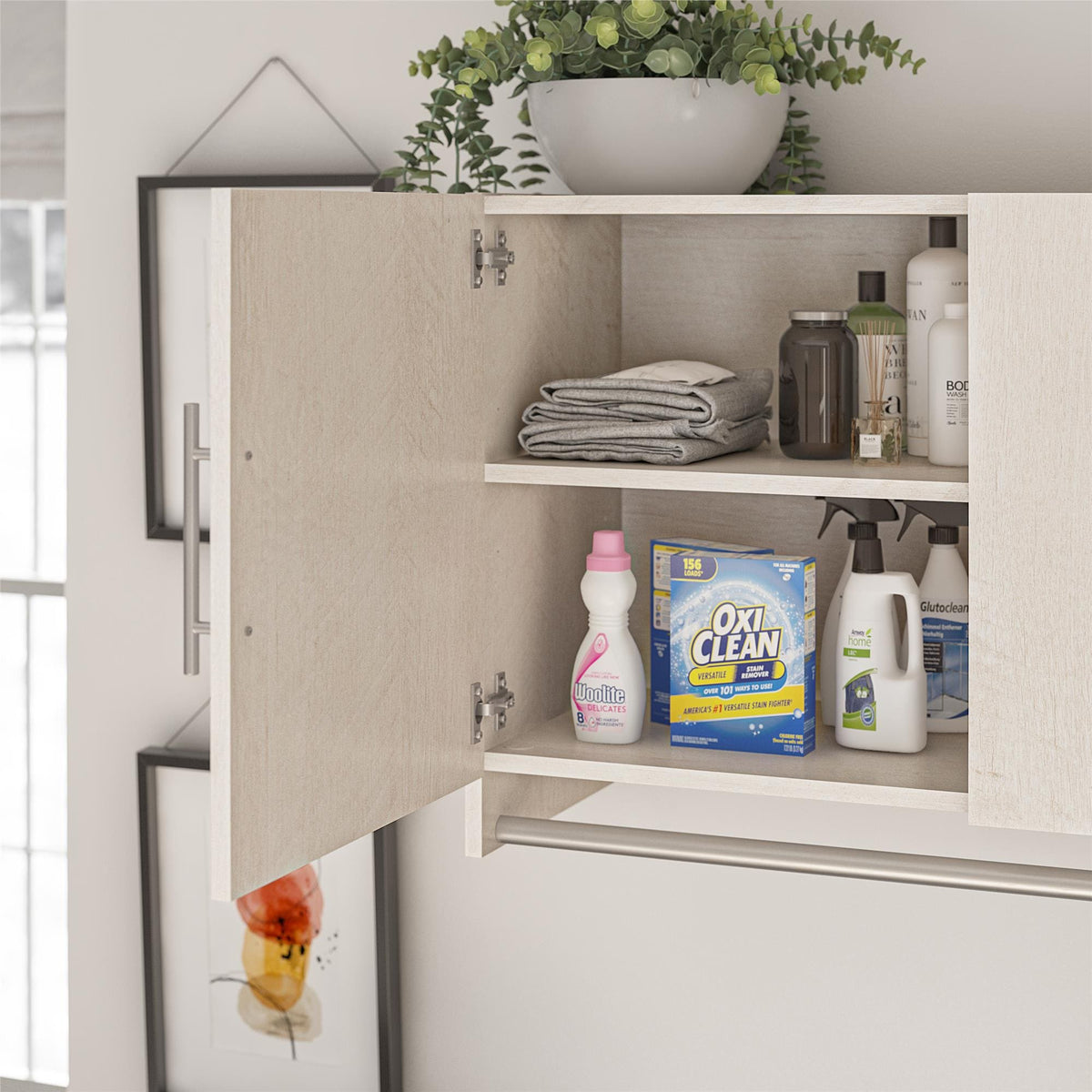 Ameriwood Home Camberly 53.98-in W x 23.62-in H x 15.35-in D Freestanding Composite Wood Garage Cabinet in White
