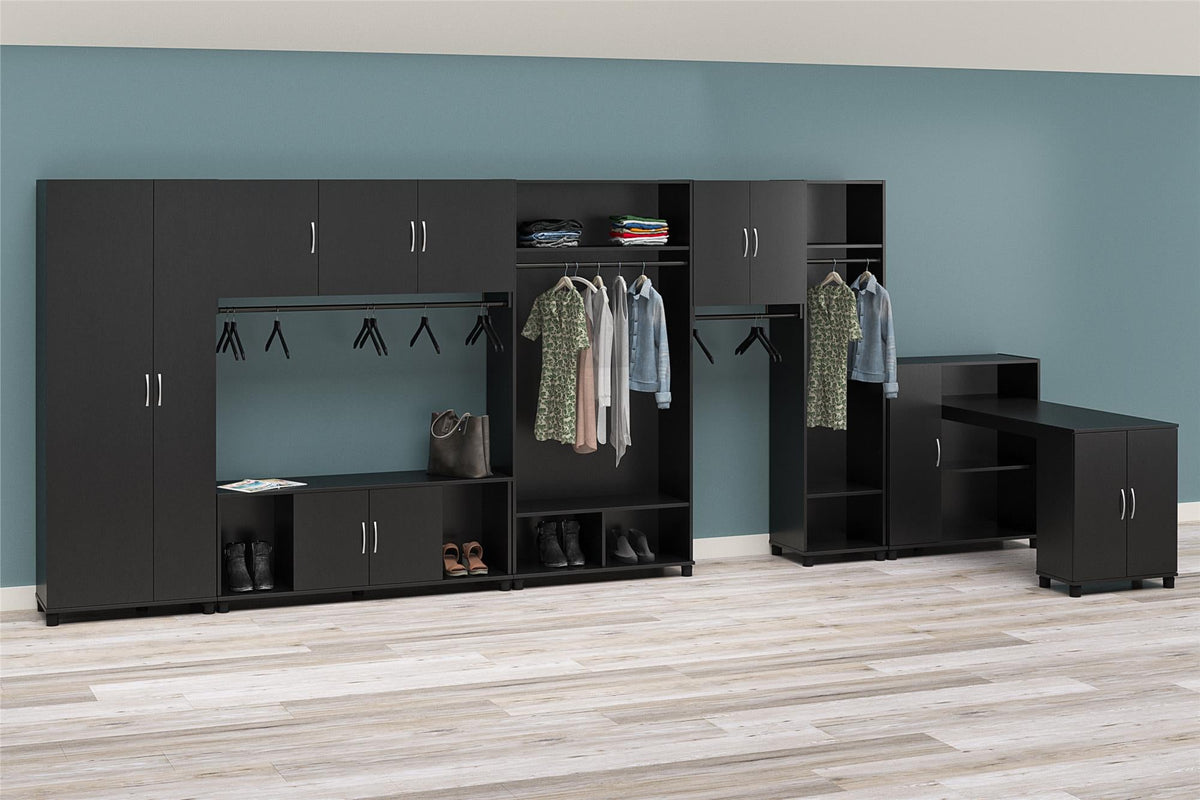 Ameriwood Home Lory 36-in W x 74.25-in H x 15.4-in D Freestanding Composite Wood Garage Cabinet in Black