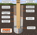 Post Protector Decay Protection 3.5-in x 3.5-in x 3-1/2-ft Cedar Tone Deck Post Sleeve